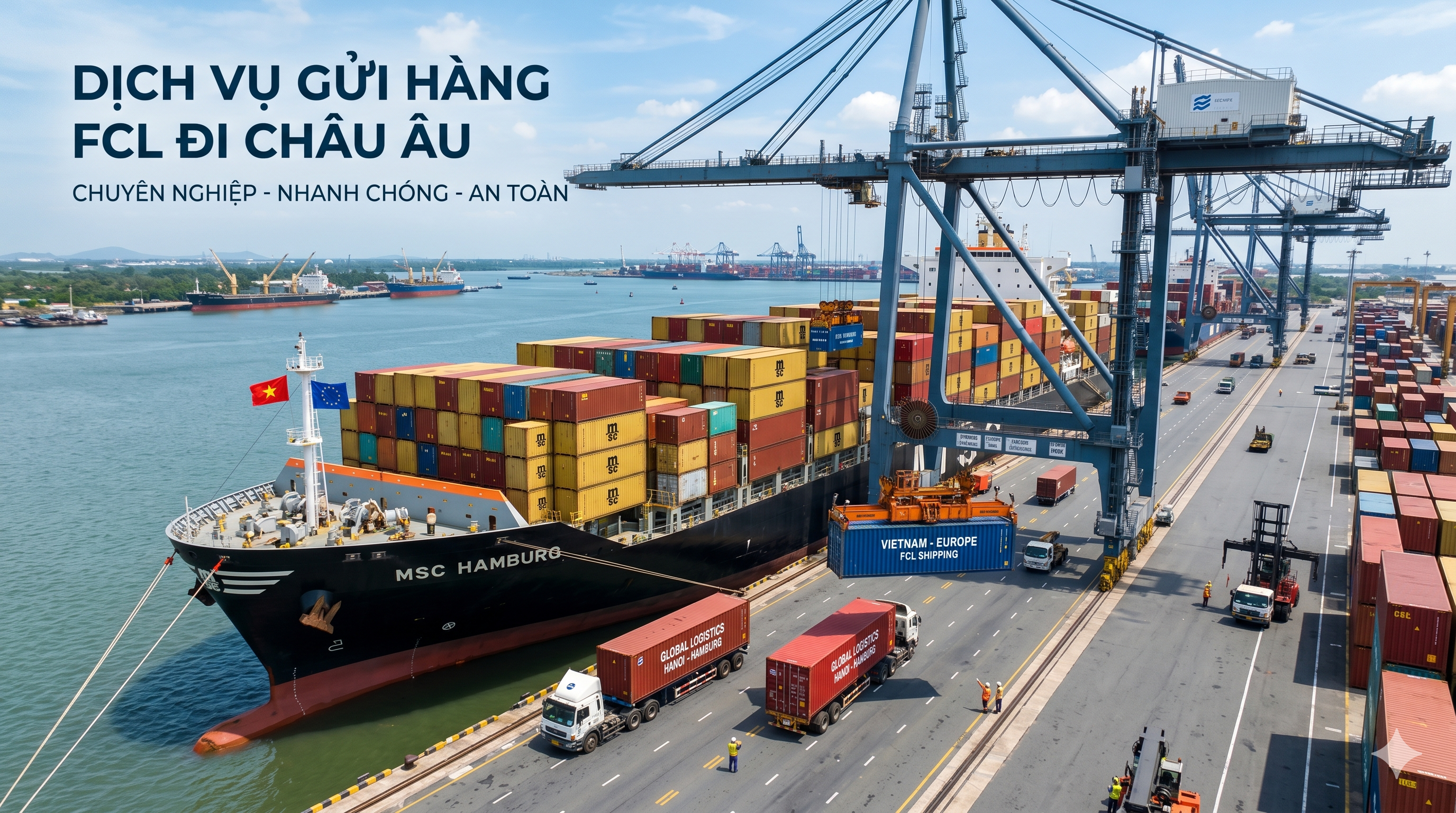 Vận chuyển hàng tại cảng đi Châu Âu